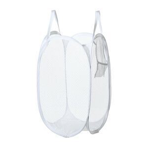 1 Pc 40L Folding Laundry Basket Durable Folding Hamper for Bathroom White